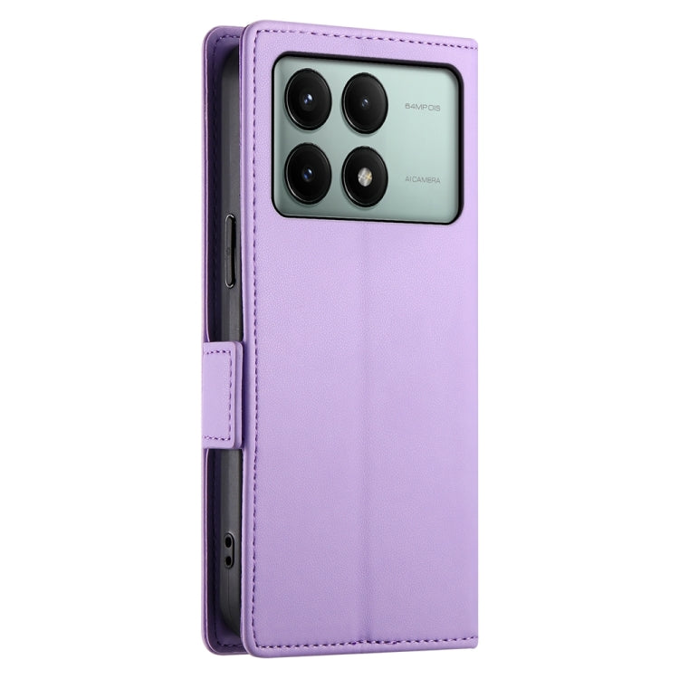 For Xiaomi Poco X6 Pro 5G Global Side Buckle Magnetic Frosted Leather Phone Case