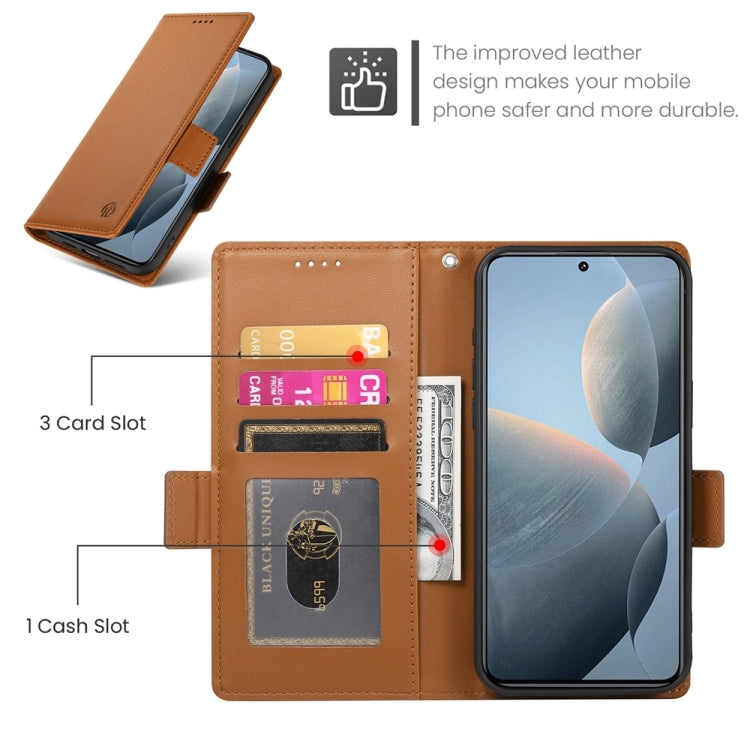 For Xiaomi Poco X6 Pro 5G Global Side Buckle Magnetic Frosted Leather Phone Case