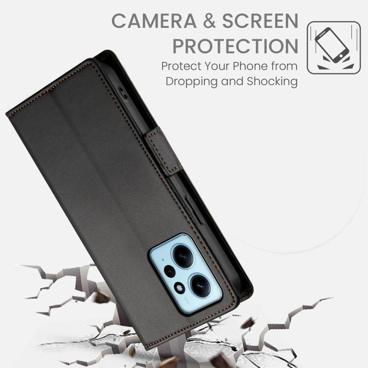 For Xiaomi Redmi Note 12 4G Global Side Buckle Magnetic Frosted Leather Phone Case