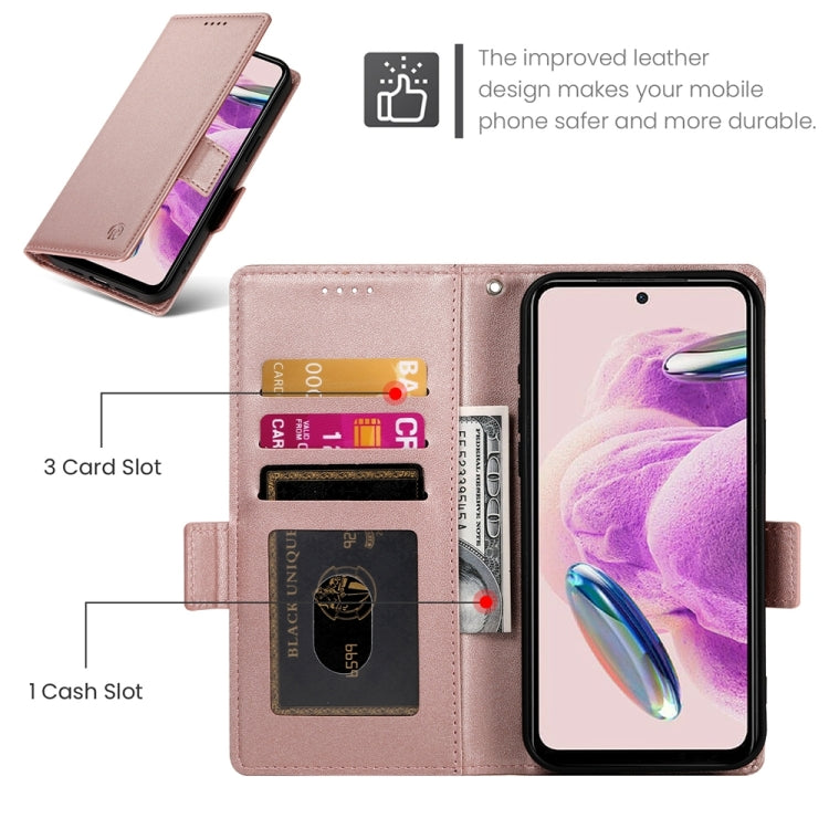 For Xiaomi Redmi Note 12S 4G Side Buckle Magnetic Frosted Leather Phone Case
