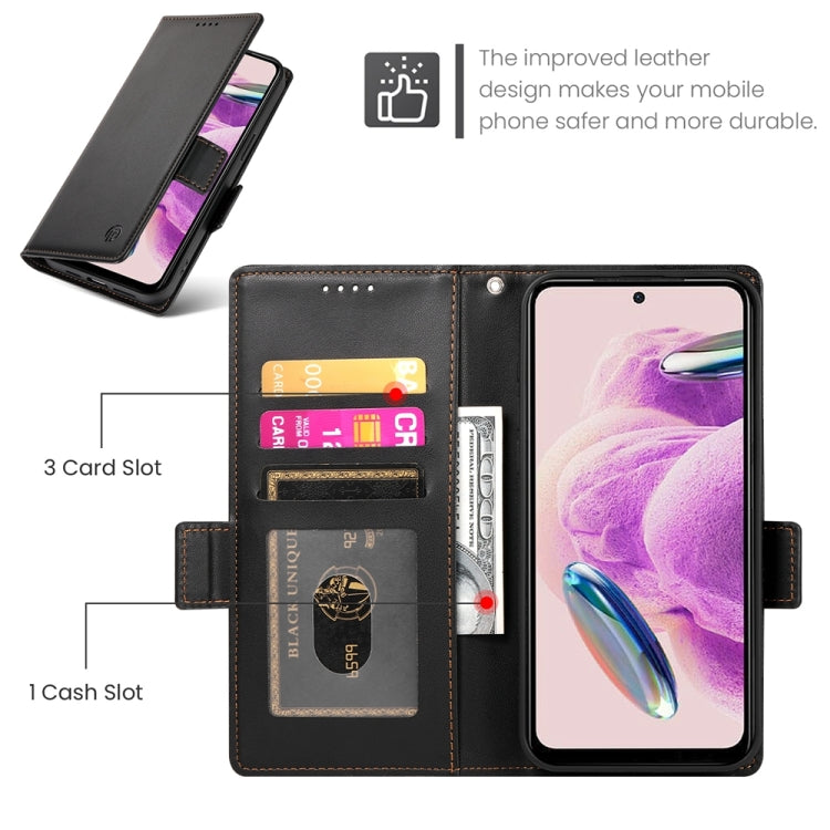 For Xiaomi Redmi Note 12S 4G Side Buckle Magnetic Frosted Leather Phone Case