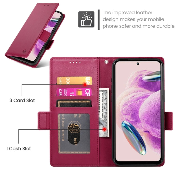 For Xiaomi Redmi Note 12S 4G Side Buckle Magnetic Frosted Leather Phone Case