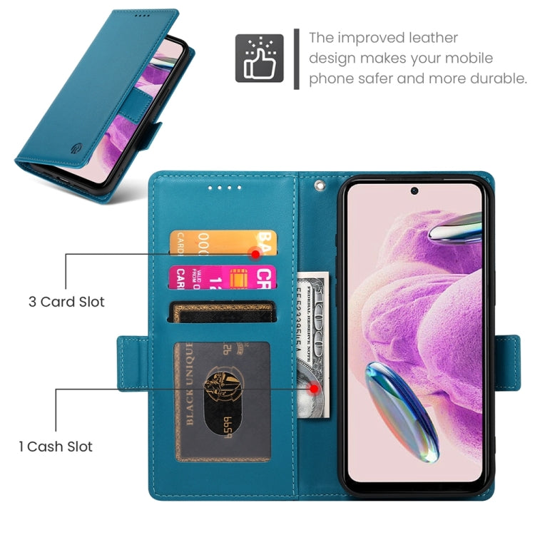 For Xiaomi Redmi Note 12S 4G Side Buckle Magnetic Frosted Leather Phone Case