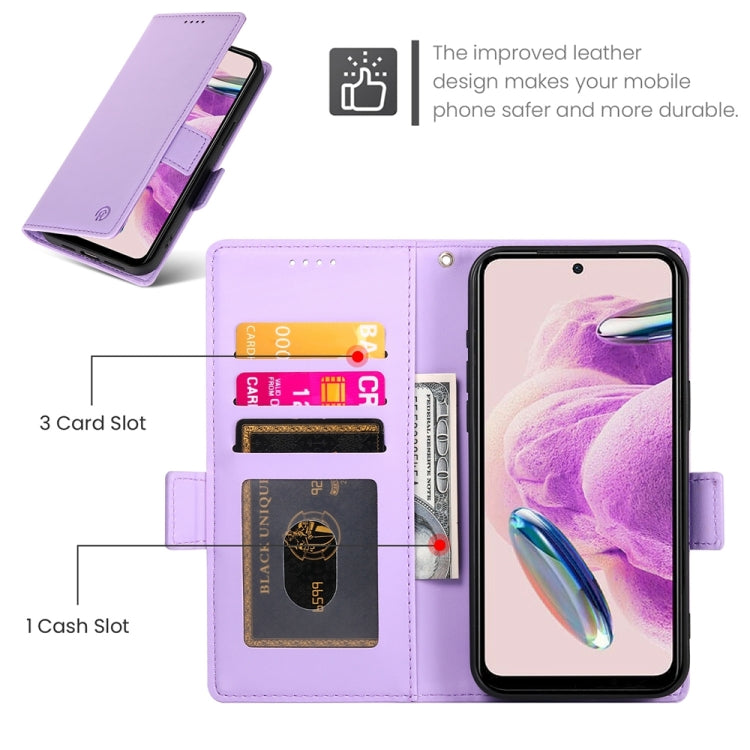 For Xiaomi Redmi Note 12S 4G Side Buckle Magnetic Frosted Leather Phone Case
