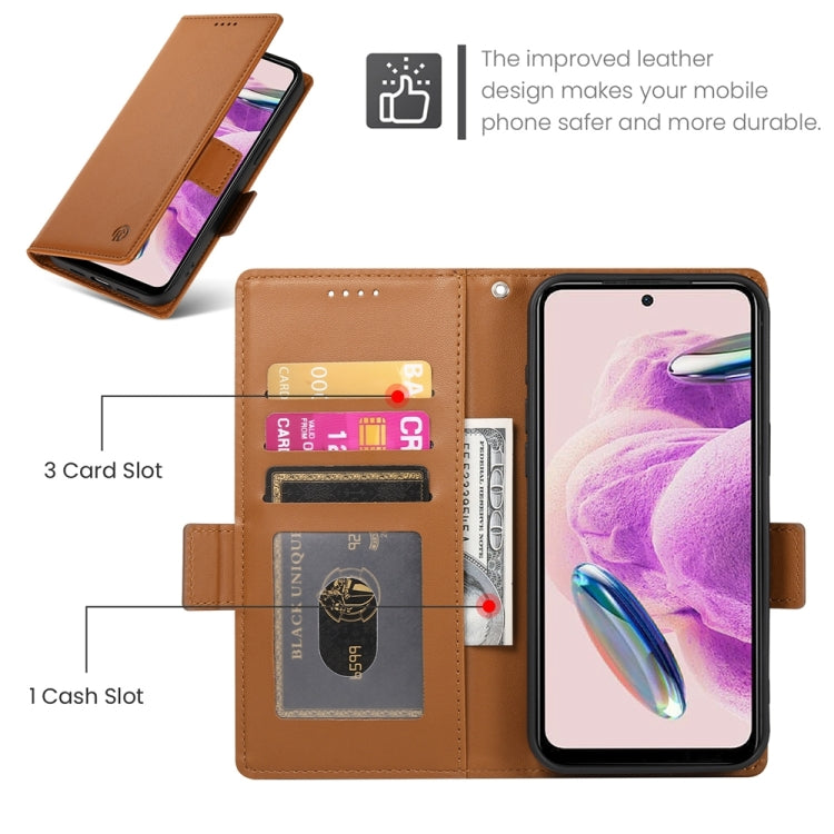 For Xiaomi Redmi Note 12S 4G Side Buckle Magnetic Frosted Leather Phone Case