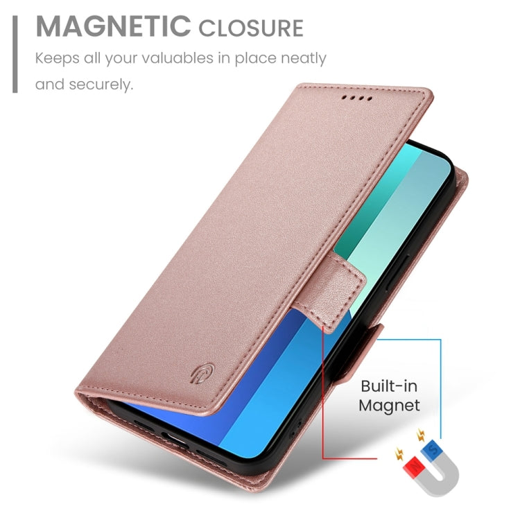 For Xiaomi Redmi Note 13 4G Side Buckle Magnetic Frosted Leather Phone Case