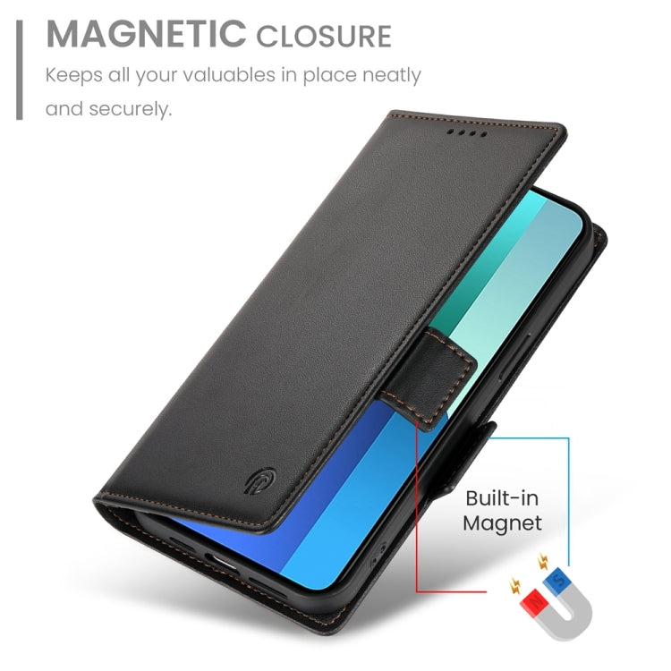 For Xiaomi Redmi Note 13 4G Side Buckle Magnetic Frosted Leather Phone Case