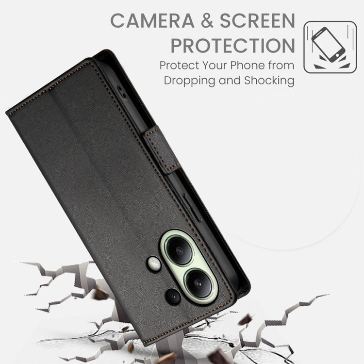 For Xiaomi Redmi Note 13 4G Side Buckle Magnetic Frosted Leather Phone Case