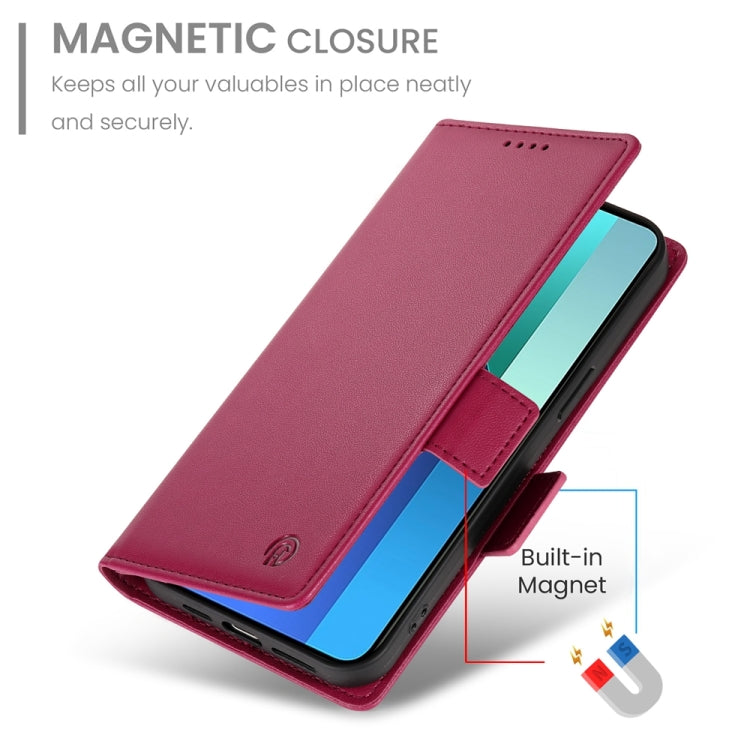 For Xiaomi Redmi Note 13 4G Side Buckle Magnetic Frosted Leather Phone Case