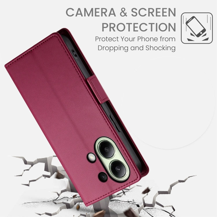 For Xiaomi Redmi Note 13 4G Side Buckle Magnetic Frosted Leather Phone Case