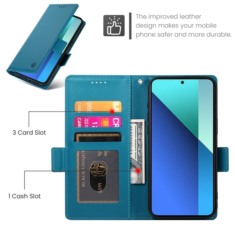 For Xiaomi Redmi Note 13 4G Side Buckle Magnetic Frosted Leather Phone Case