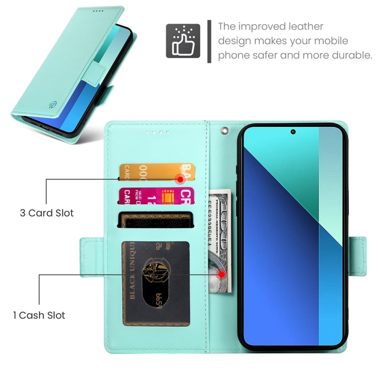 For Xiaomi Redmi Note 13 4G Side Buckle Magnetic Frosted Leather Phone Case