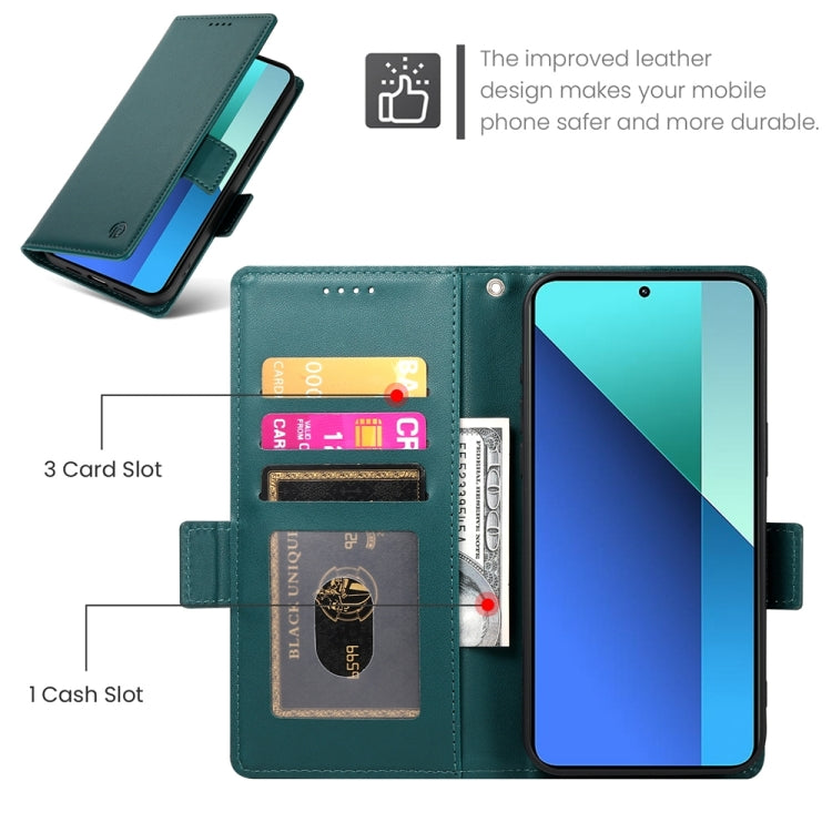 For Xiaomi Redmi Note 13 4G Side Buckle Magnetic Frosted Leather Phone Case