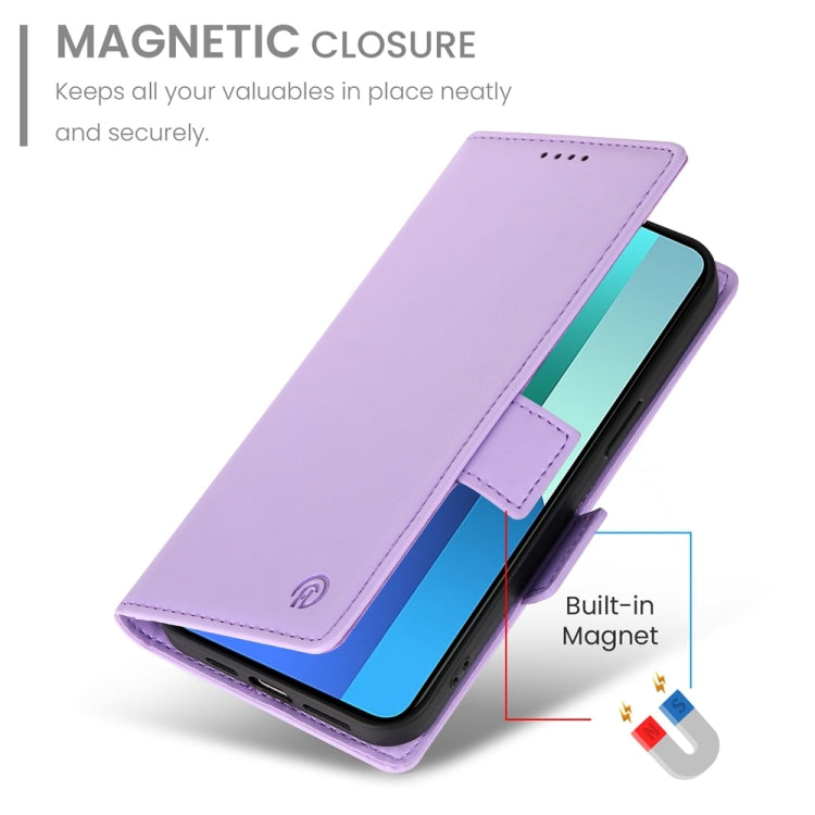 For Xiaomi Redmi Note 13 4G Side Buckle Magnetic Frosted Leather Phone Case