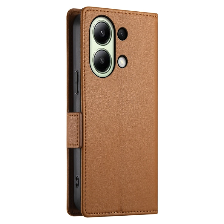 For Xiaomi Redmi Note 13 4G Side Buckle Magnetic Frosted Leather Phone Case
