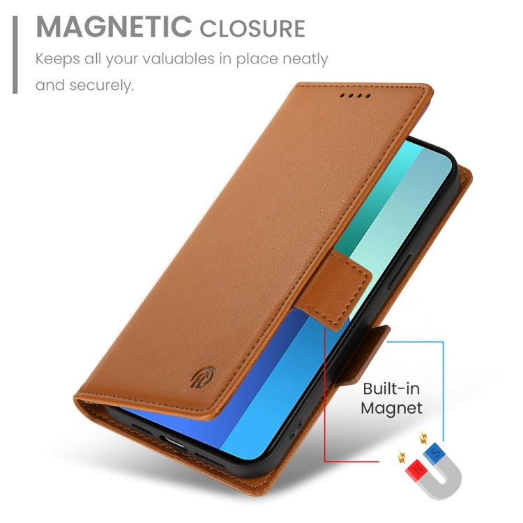 For Xiaomi Redmi Note 13 4G Side Buckle Magnetic Frosted Leather Phone Case