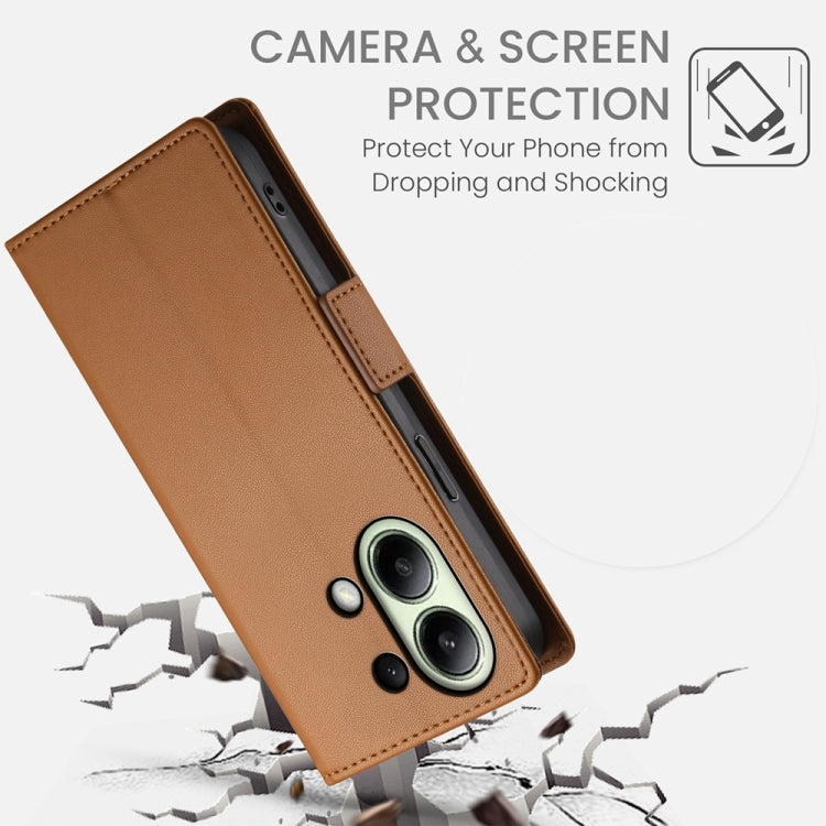For Xiaomi Redmi Note 13 4G Side Buckle Magnetic Frosted Leather Phone Case