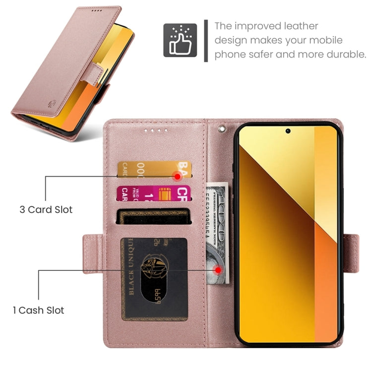 For Xiaomi Redmi Note 13 5G Side Buckle Magnetic Frosted Leather Phone Case