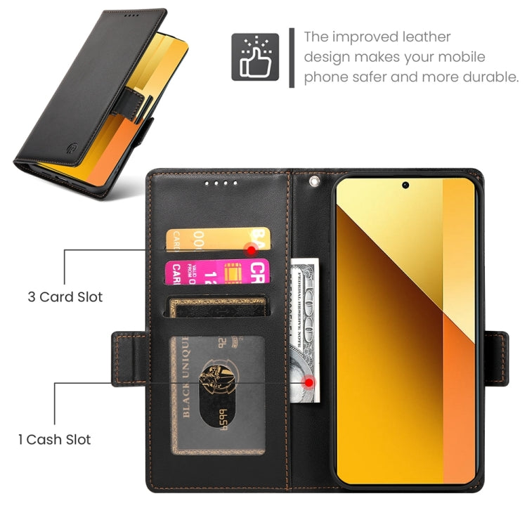 For Xiaomi Redmi Note 13 5G Side Buckle Magnetic Frosted Leather Phone Case