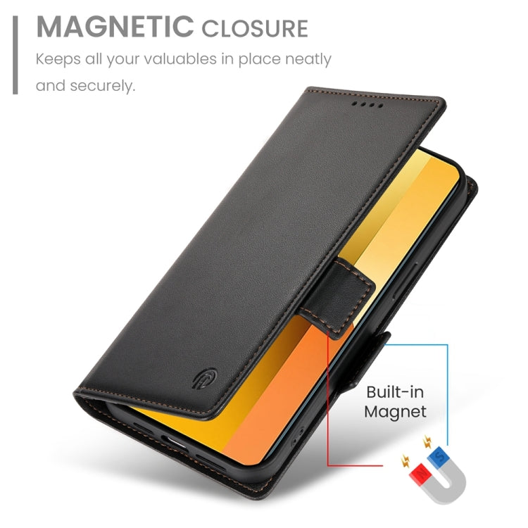 For Xiaomi Redmi Note 13 5G Side Buckle Magnetic Frosted Leather Phone Case