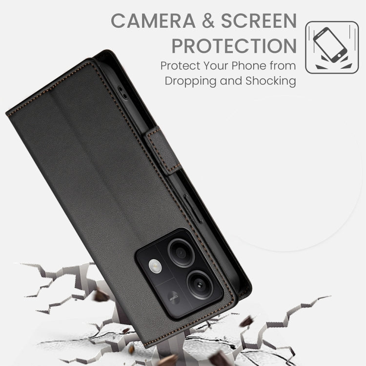 For Xiaomi Redmi Note 13 5G Side Buckle Magnetic Frosted Leather Phone Case