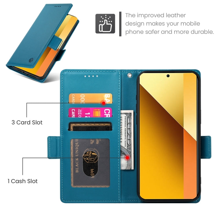 For Xiaomi Redmi Note 13 5G Side Buckle Magnetic Frosted Leather Phone Case