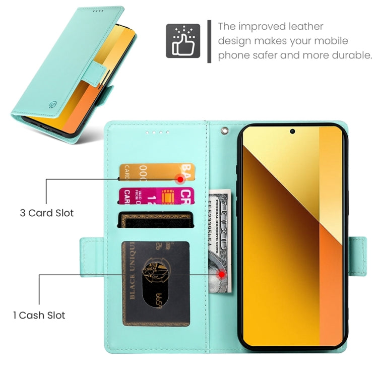 For Xiaomi Redmi Note 13 5G Side Buckle Magnetic Frosted Leather Phone Case