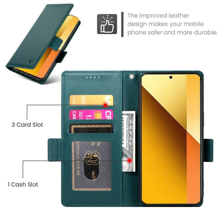 For Xiaomi Redmi Note 13 5G Side Buckle Magnetic Frosted Leather Phone Case