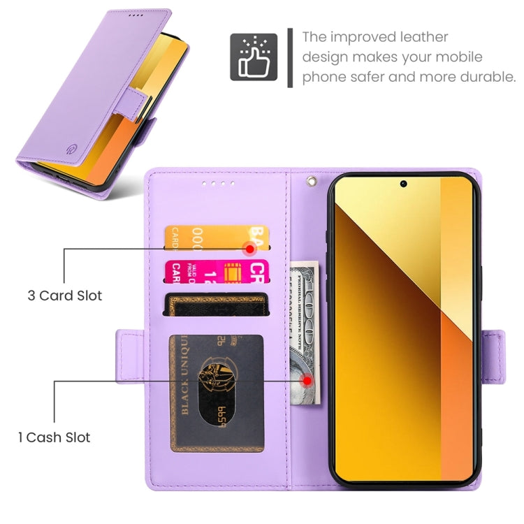 For Xiaomi Redmi Note 13 5G Side Buckle Magnetic Frosted Leather Phone Case