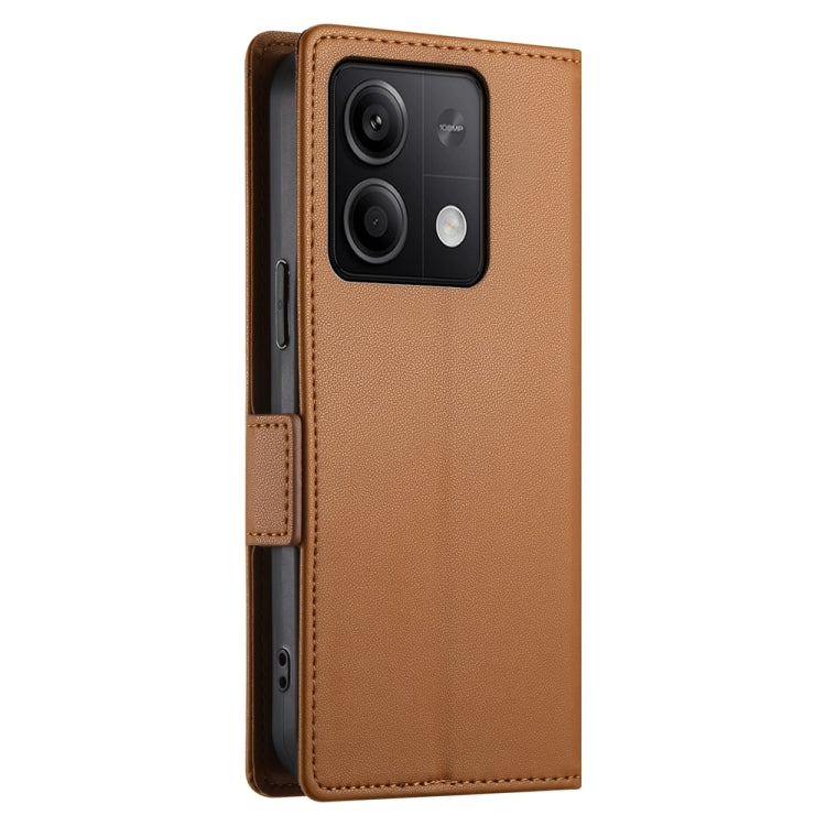 For Xiaomi Redmi Note 13 5G Side Buckle Magnetic Frosted Leather Phone Case