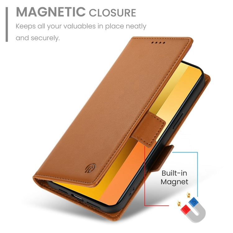 For Xiaomi Redmi Note 13 5G Side Buckle Magnetic Frosted Leather Phone Case
