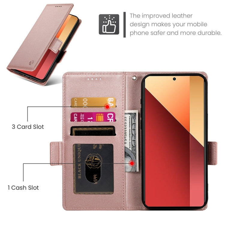 For Xiaomi Redmi Note 13 Pro 4G Side Buckle Magnetic Frosted Leather Phone Case