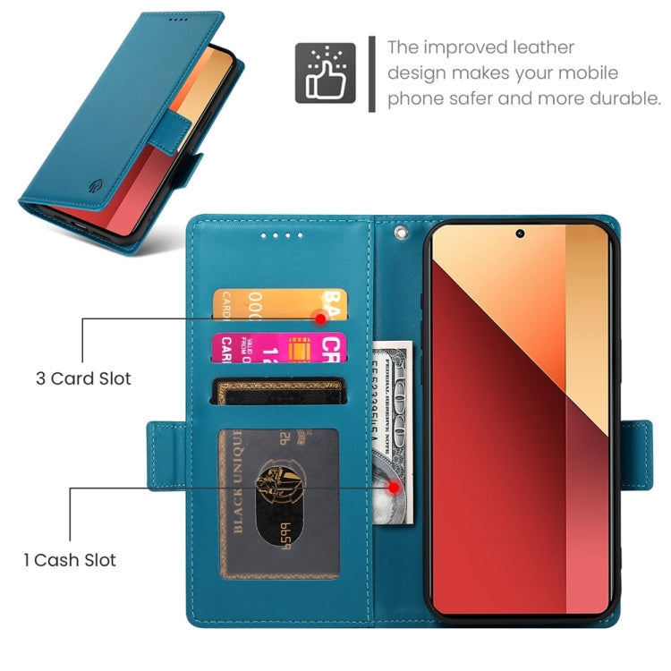 For Xiaomi Redmi Note 13 Pro 4G Side Buckle Magnetic Frosted Leather Phone Case