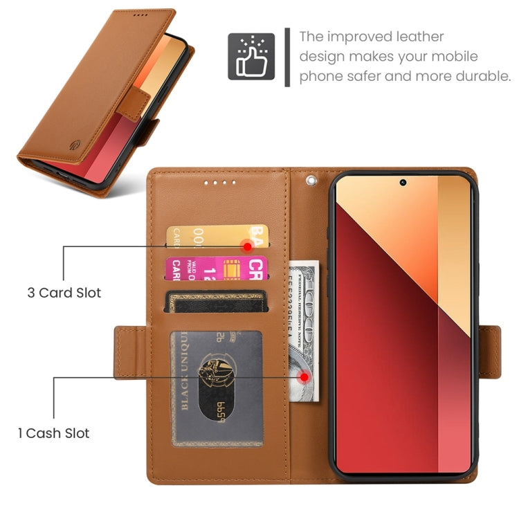 For Xiaomi Redmi Note 13 Pro 4G Side Buckle Magnetic Frosted Leather Phone Case
