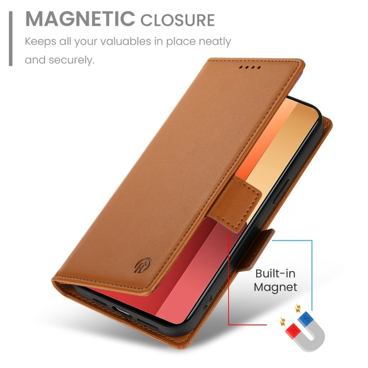 For Xiaomi Redmi Note 13 Pro 4G Side Buckle Magnetic Frosted Leather Phone Case