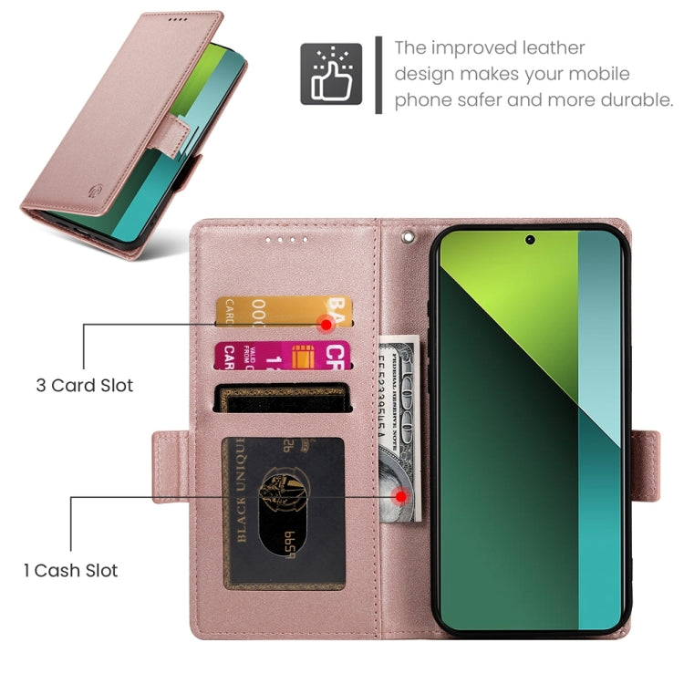 For Xiaomi Redmi Note 13 Pro 5G Side Buckle Magnetic Frosted Leather Phone Case