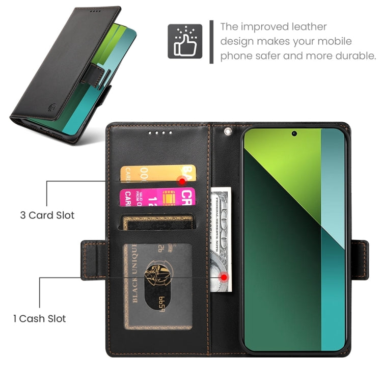 For Xiaomi Redmi Note 13 Pro 5G Side Buckle Magnetic Frosted Leather Phone Case