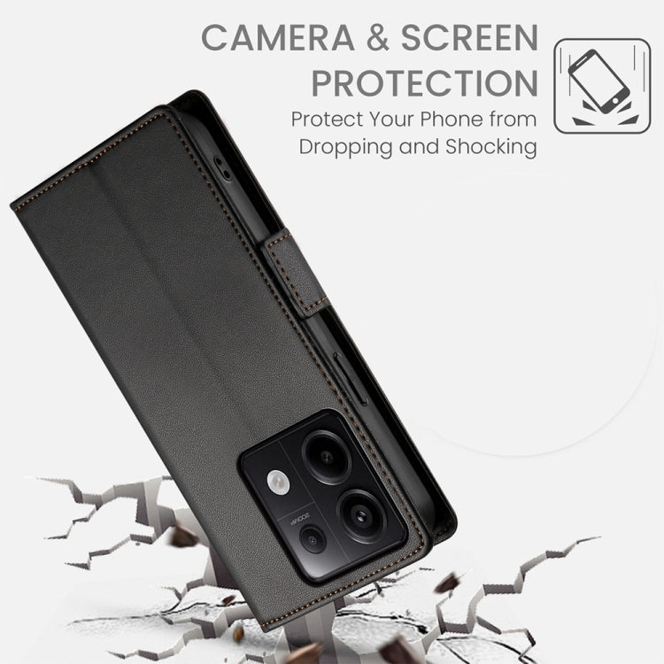 For Xiaomi Redmi Note 13 Pro 5G Side Buckle Magnetic Frosted Leather Phone Case