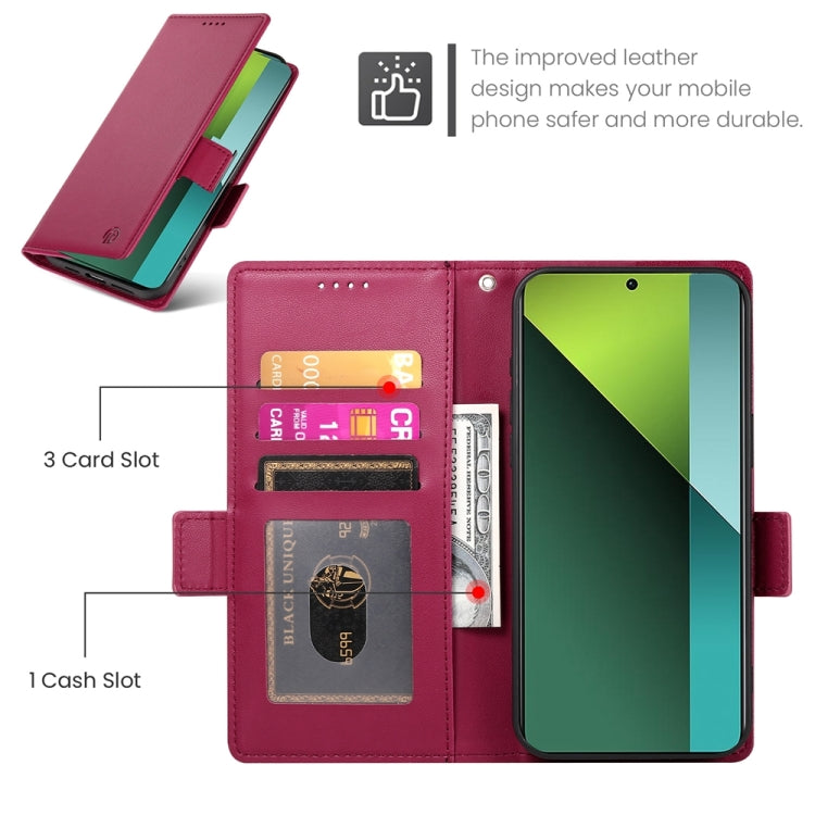 For Xiaomi Redmi Note 13 Pro 5G Side Buckle Magnetic Frosted Leather Phone Case