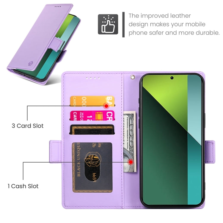 For Xiaomi Redmi Note 13 Pro 5G Side Buckle Magnetic Frosted Leather Phone Case