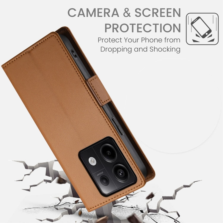 For Xiaomi Redmi Note 13 Pro 5G Side Buckle Magnetic Frosted Leather Phone Case