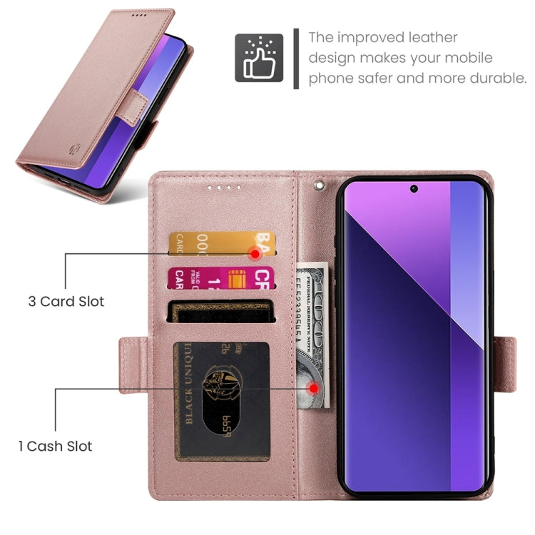 For Xiaomi Redmi Note 13 Pro+ Side Buckle Magnetic Frosted Leather Phone Case