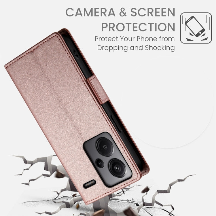 For Xiaomi Redmi Note 13 Pro+ Side Buckle Magnetic Frosted Leather Phone Case
