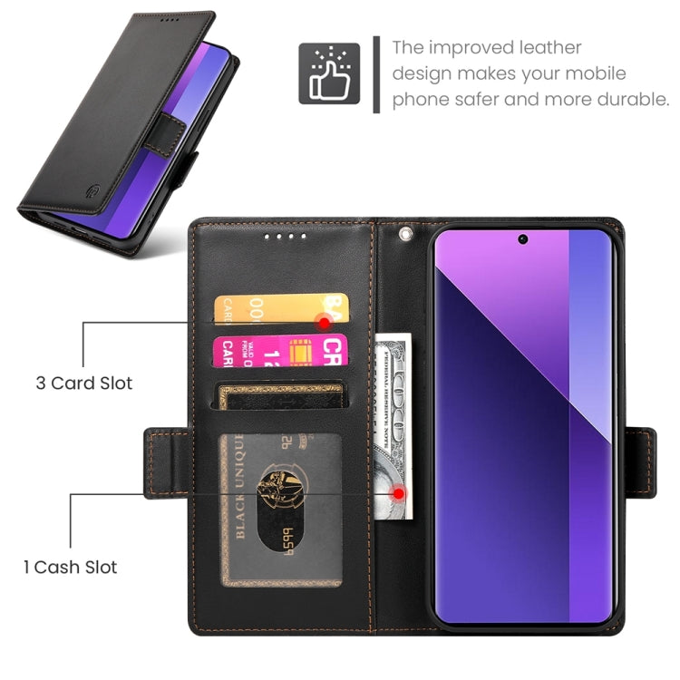 For Xiaomi Redmi Note 13 Pro+ Side Buckle Magnetic Frosted Leather Phone Case