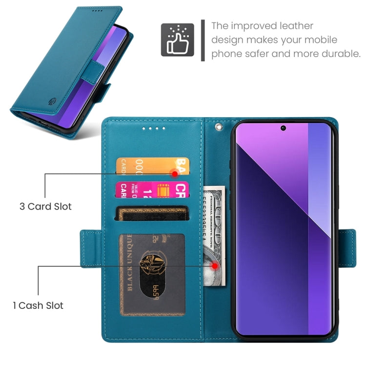 For Xiaomi Redmi Note 13 Pro+ Side Buckle Magnetic Frosted Leather Phone Case