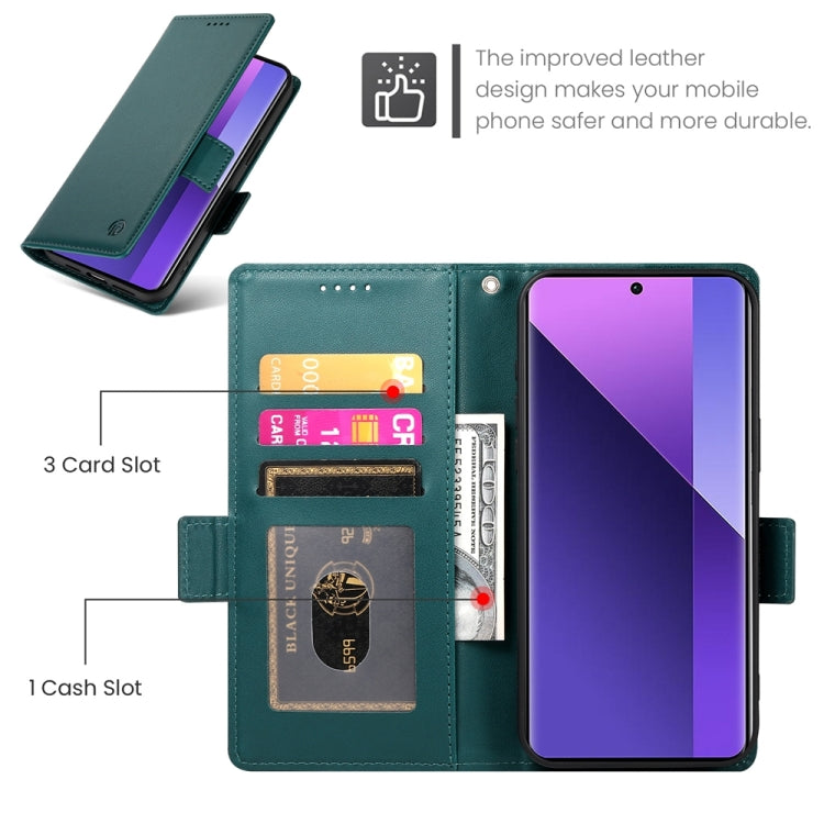 For Xiaomi Redmi Note 13 Pro+ Side Buckle Magnetic Frosted Leather Phone Case