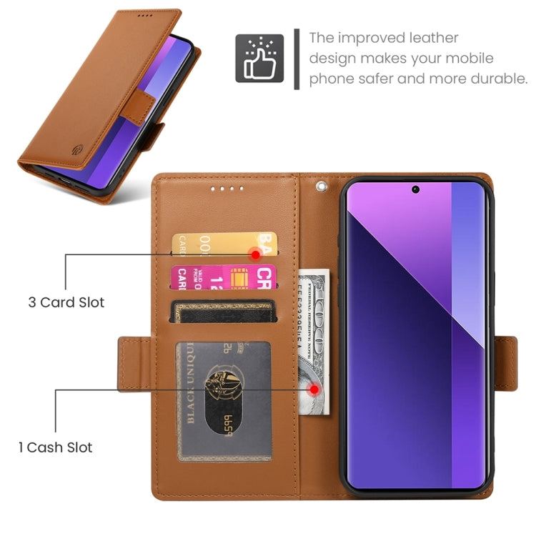 For Xiaomi Redmi Note 13 Pro+ Side Buckle Magnetic Frosted Leather Phone Case