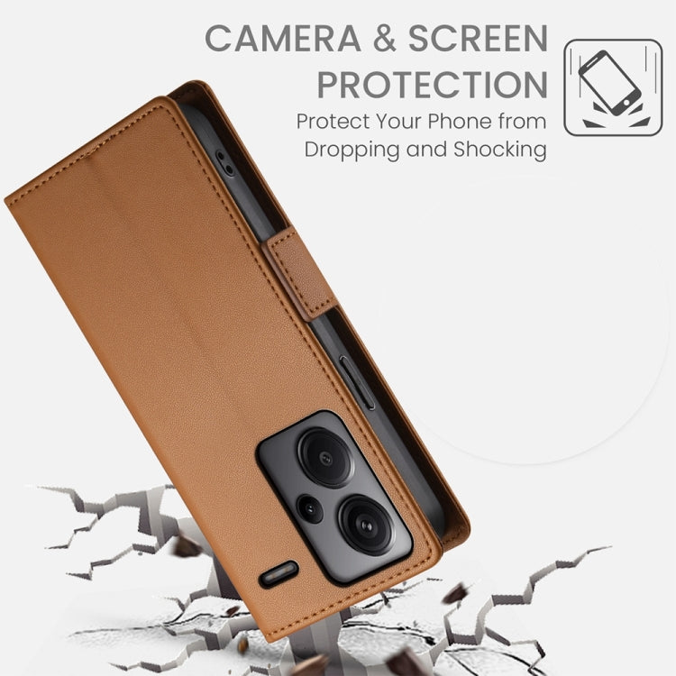 For Xiaomi Redmi Note 13 Pro+ Side Buckle Magnetic Frosted Leather Phone Case