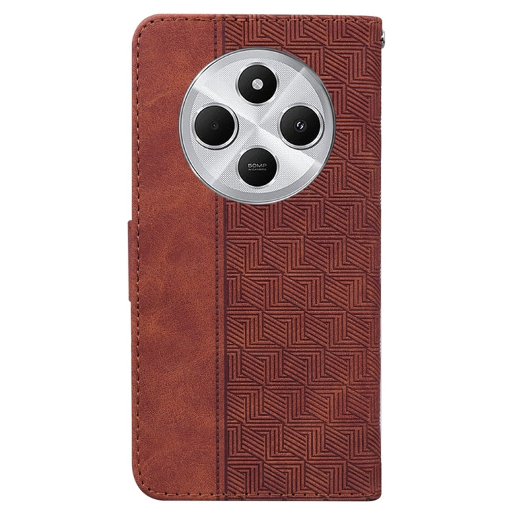 For Redmi 14C 4G Geometric Embossed Leather Phone Case