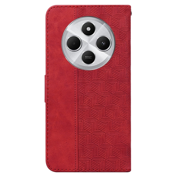 For Redmi 14C 4G Geometric Embossed Leather Phone Case